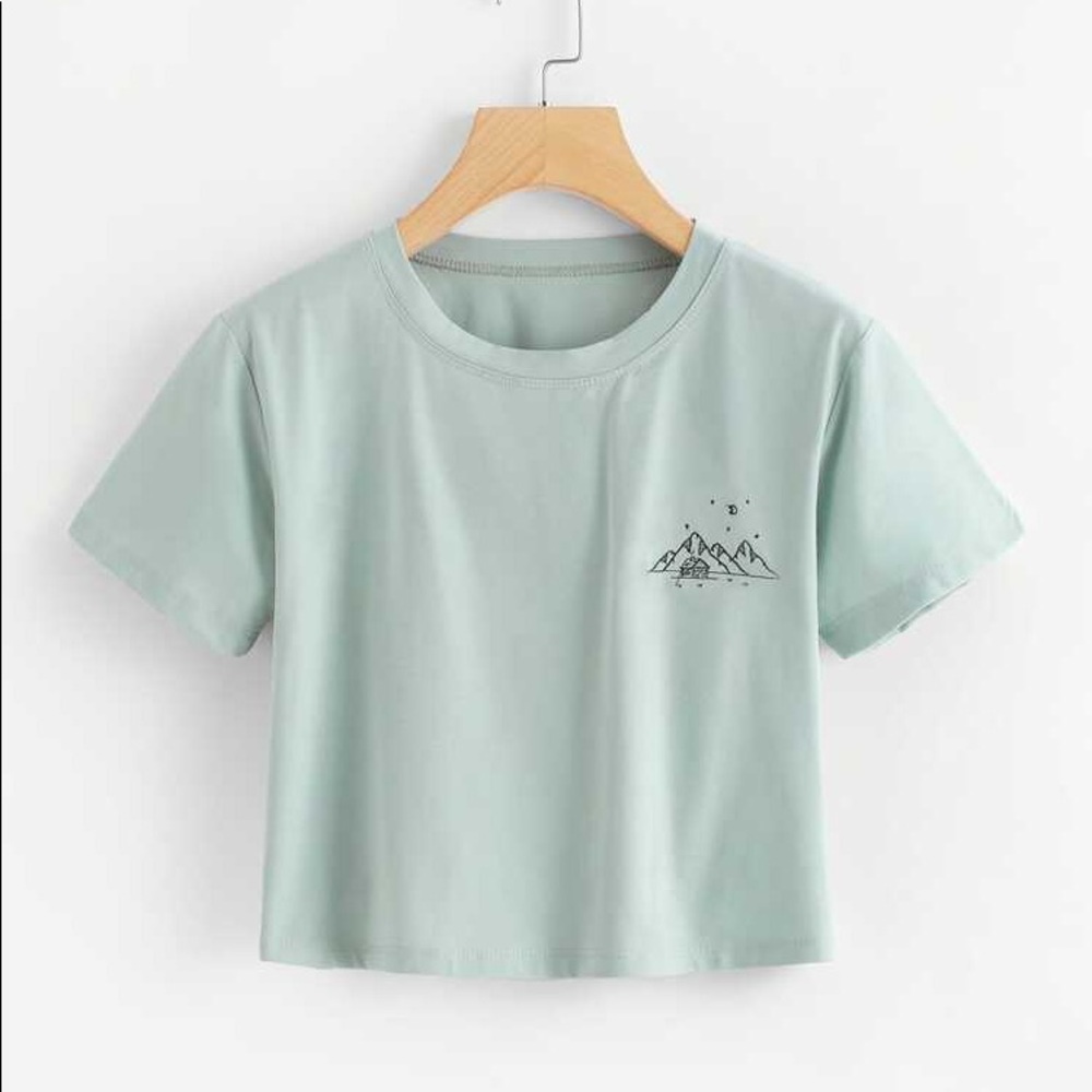 Blue crop top